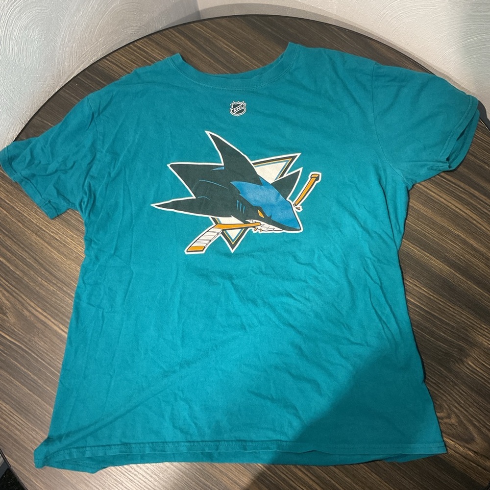 Fanatics San Jose Sharks NHL Graphic Short Sleeve T-Shirt Size Large